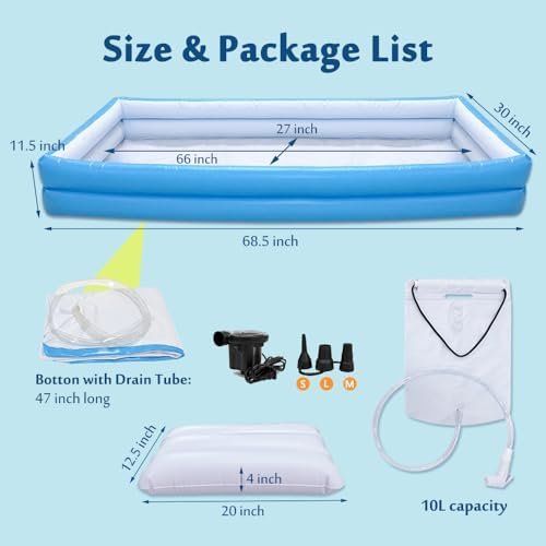 Medical Inflatable Bathtub Portable Shower for Elderly and Disabled Bed ...